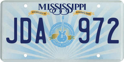 MS license plate JDA972