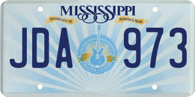 MS license plate JDA973