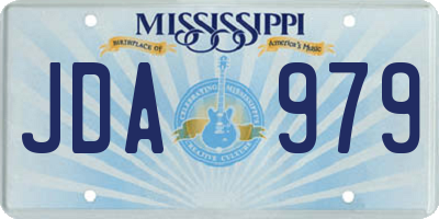 MS license plate JDA979