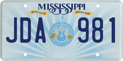 MS license plate JDA981