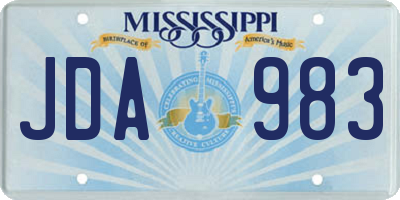 MS license plate JDA983