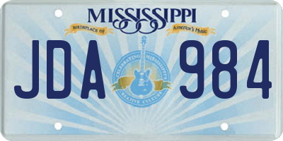 MS license plate JDA984