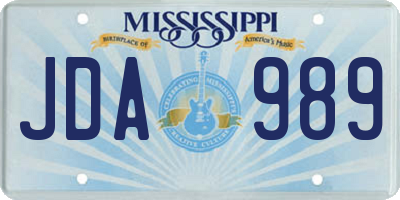 MS license plate JDA989