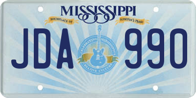 MS license plate JDA990