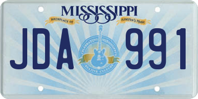 MS license plate JDA991