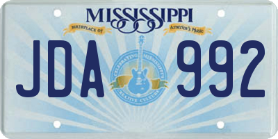 MS license plate JDA992