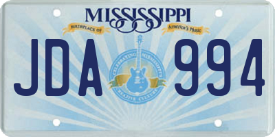 MS license plate JDA994
