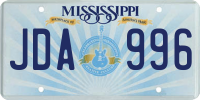 MS license plate JDA996