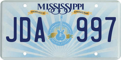 MS license plate JDA997