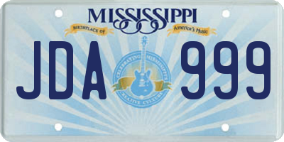 MS license plate JDA999