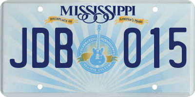 MS license plate JDB015