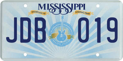 MS license plate JDB019