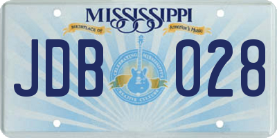 MS license plate JDB028