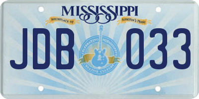 MS license plate JDB033