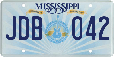 MS license plate JDB042