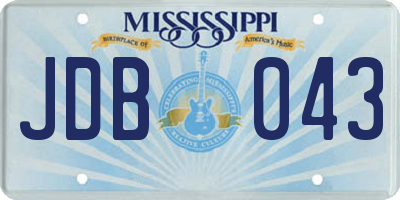 MS license plate JDB043