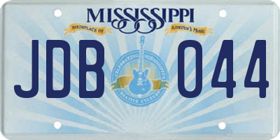 MS license plate JDB044