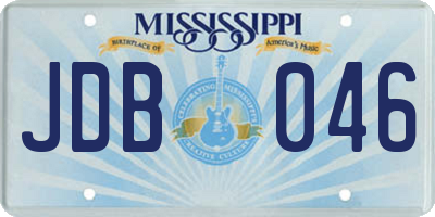 MS license plate JDB046