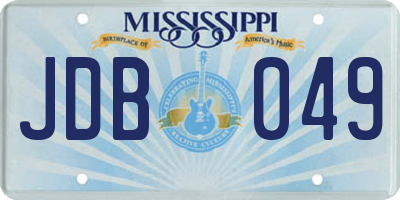 MS license plate JDB049