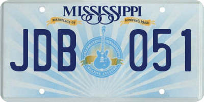 MS license plate JDB051