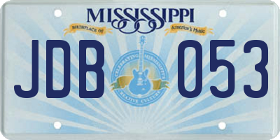 MS license plate JDB053
