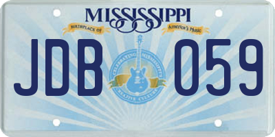 MS license plate JDB059