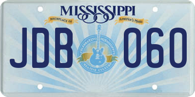 MS license plate JDB060