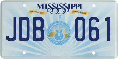 MS license plate JDB061