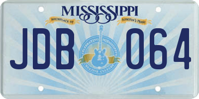 MS license plate JDB064