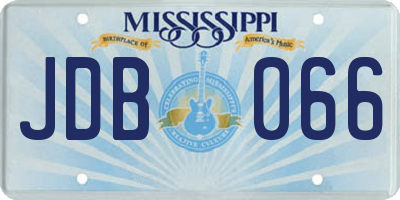 MS license plate JDB066