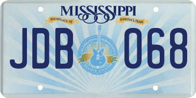 MS license plate JDB068