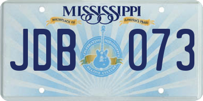 MS license plate JDB073