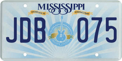 MS license plate JDB075