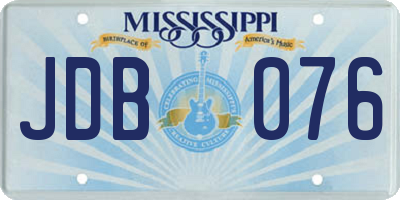 MS license plate JDB076