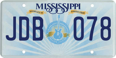 MS license plate JDB078