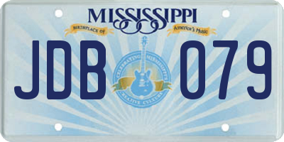 MS license plate JDB079