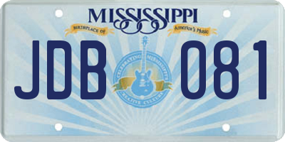 MS license plate JDB081