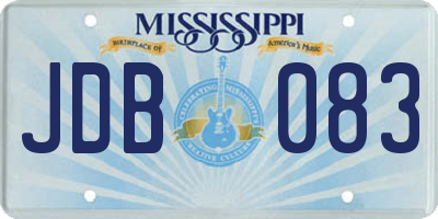 MS license plate JDB083