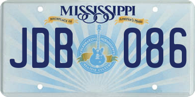 MS license plate JDB086