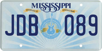 MS license plate JDB089