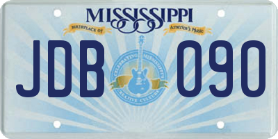MS license plate JDB090