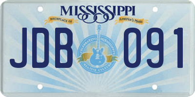 MS license plate JDB091