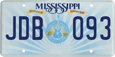MS license plate JDB093