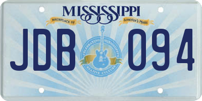 MS license plate JDB094