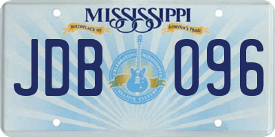 MS license plate JDB096