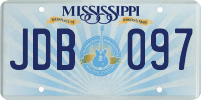 MS license plate JDB097