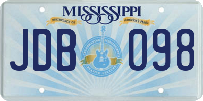 MS license plate JDB098