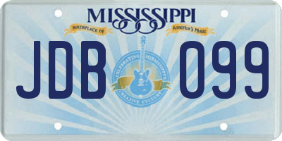 MS license plate JDB099