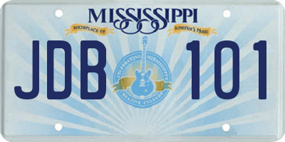 MS license plate JDB101