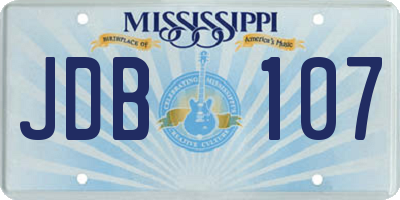 MS license plate JDB107